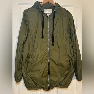 Pull & Bear Full Zip Lined Hooded Coat Jacket  Olive Green Men's‎ EU Medium.